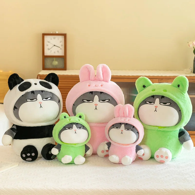 Squish Friends Hoodie Cat Plushies – Bunny, Panda & Frog