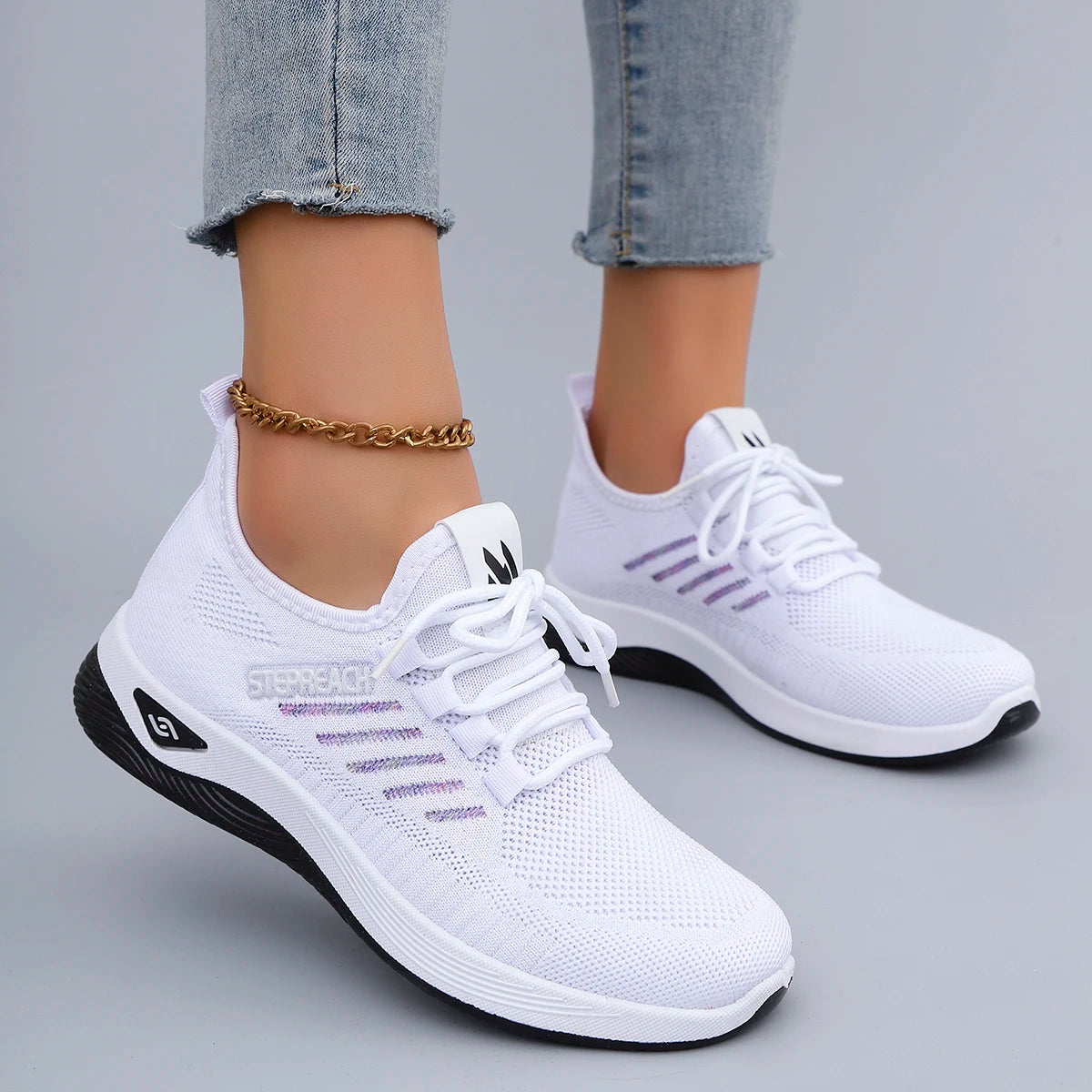 Spring & Autumn Women’s Casual Lace-Up Sneakers – Comfortable, Breathable, Lightweight & Wear-Resistant Sports Shoes