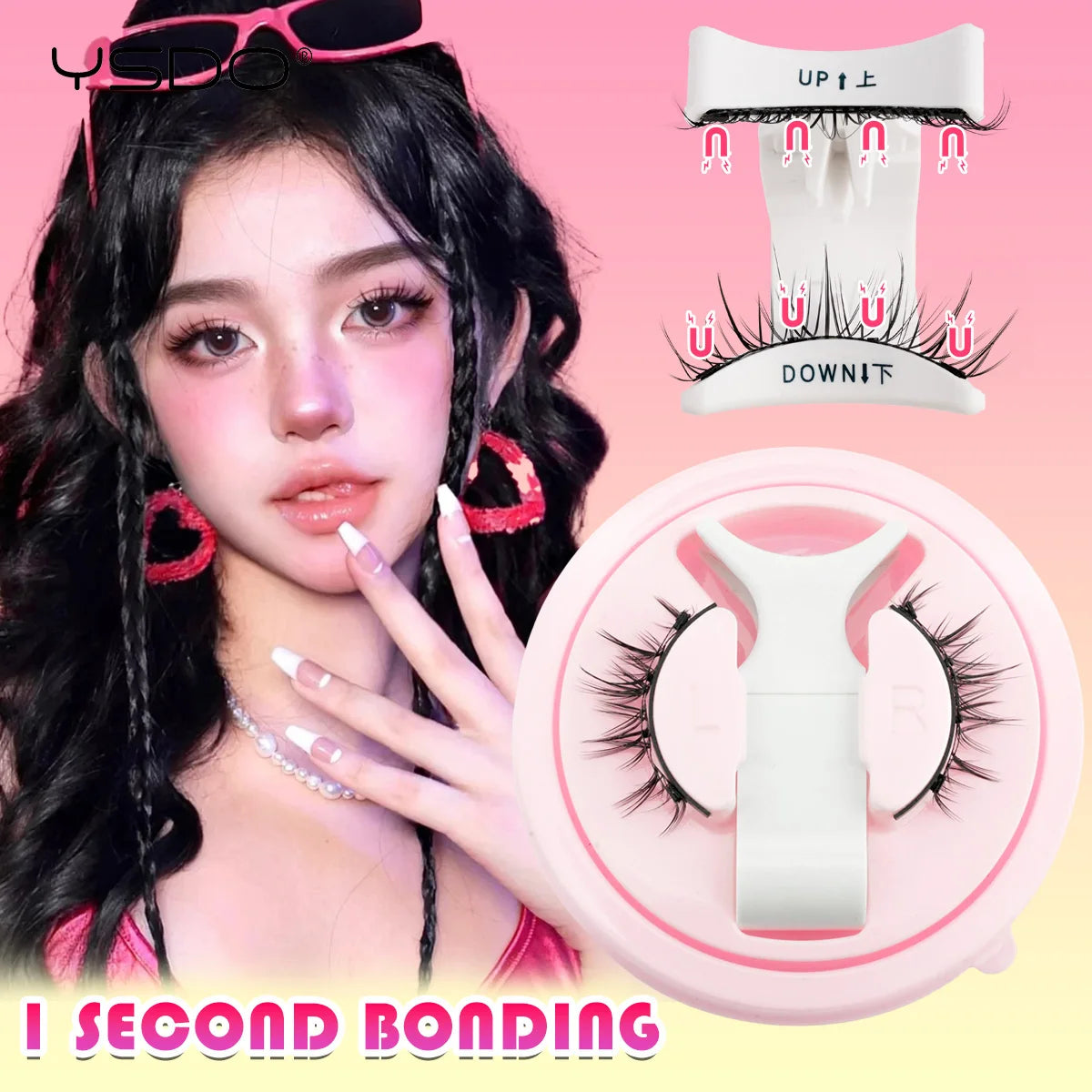 Gracefully Glowing™ Magnetic 3D Mink Lashes – Reusable, No-Glue Winged Lashes with Applicator