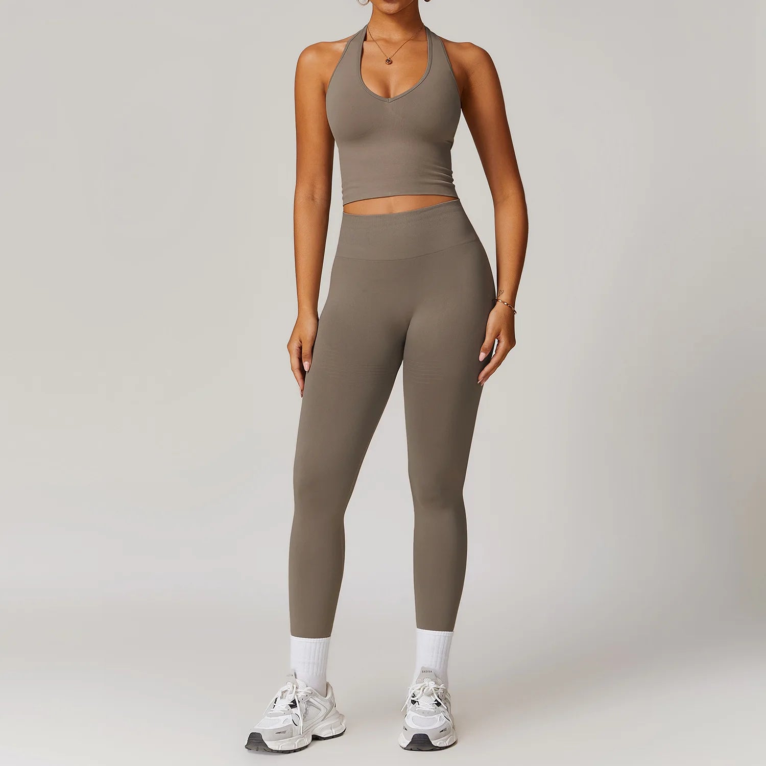Glow & Go Seamless Women’s 2/3-Piece Gym Set – Long Sleeve Top, Sports Bra & High-Waist Leggings – Different Colors