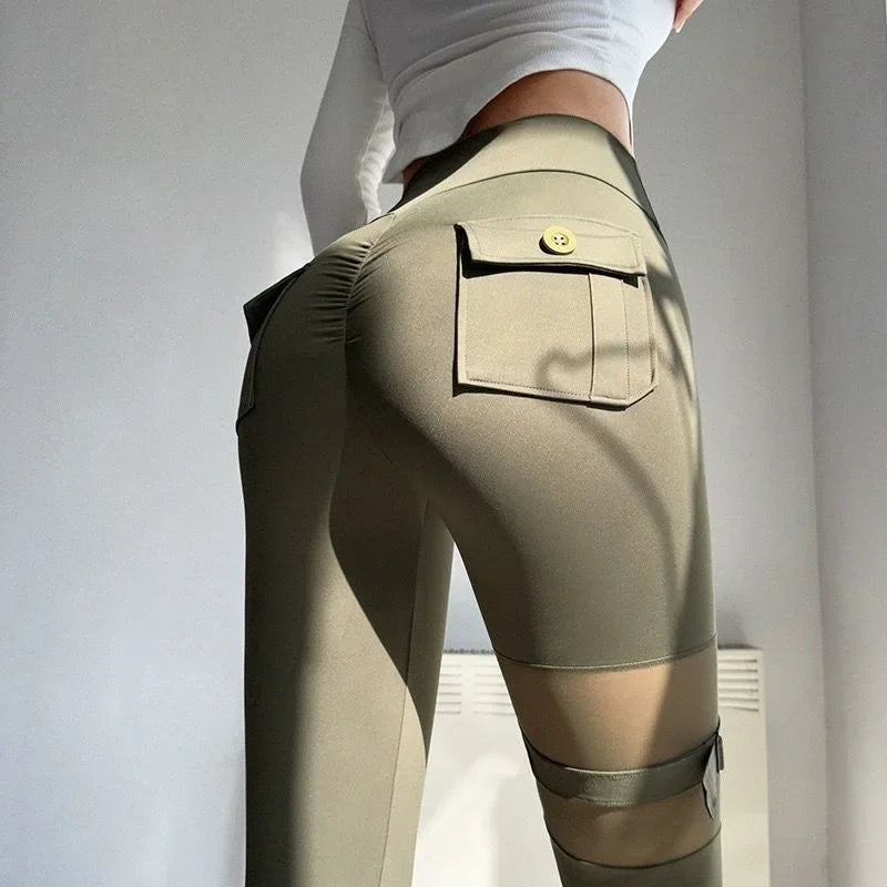 High Waist Mesh Pocket Gym Leggings | Breathable & Stretchy | Different Colors to Choose From