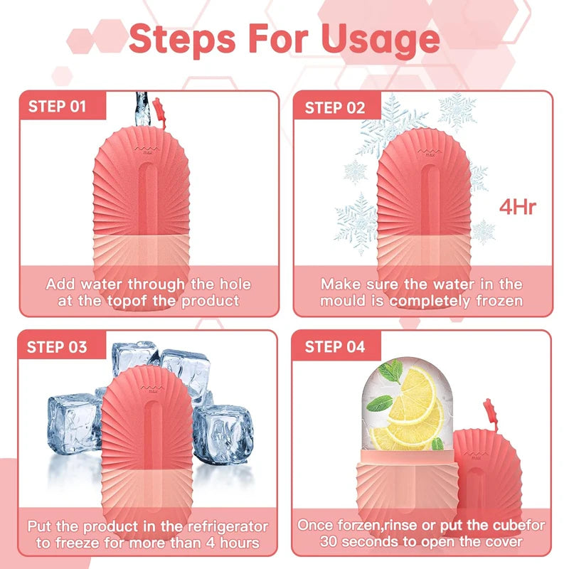 Gracefully Glowing Ice Face Roller – Silicone Mold for Puffiness & Pore Tightening