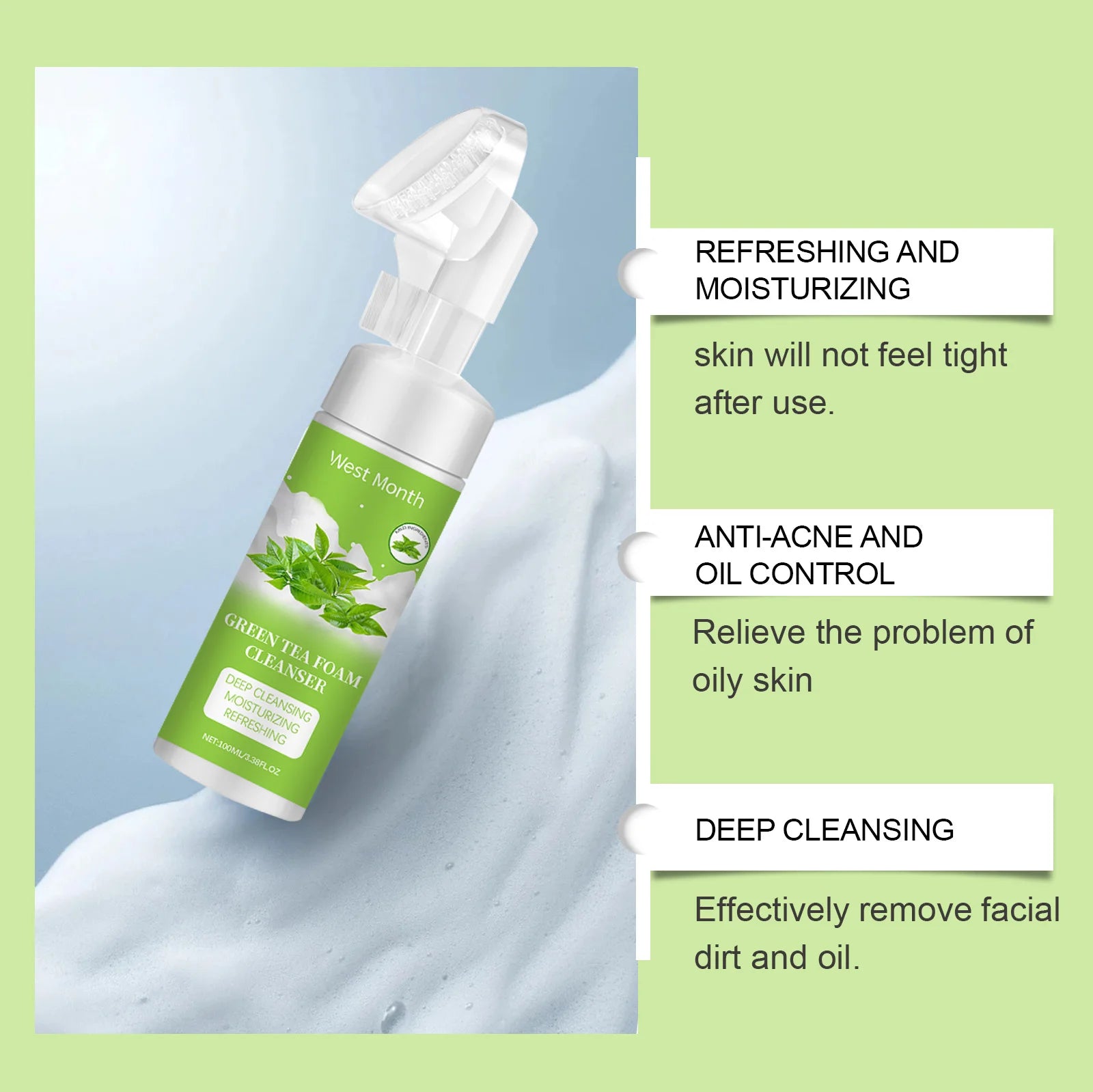Botanical Glow Green Tea Cleanser – Purify & Refresh (100ml)