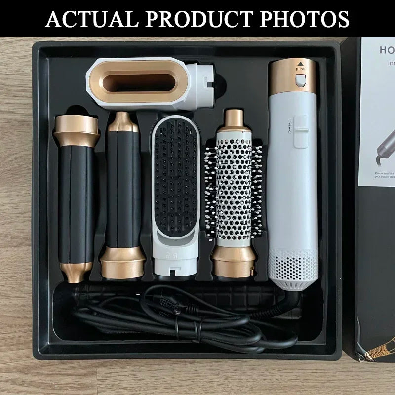 ✨ 5-in-1 Hair Styling Set – Volume, Curls & Shine Without the Heat Damage