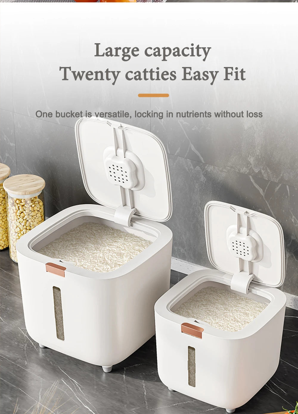 Gracefully Sealed™ Insect-Proof Grain Storage Bin – 5kg/10kg