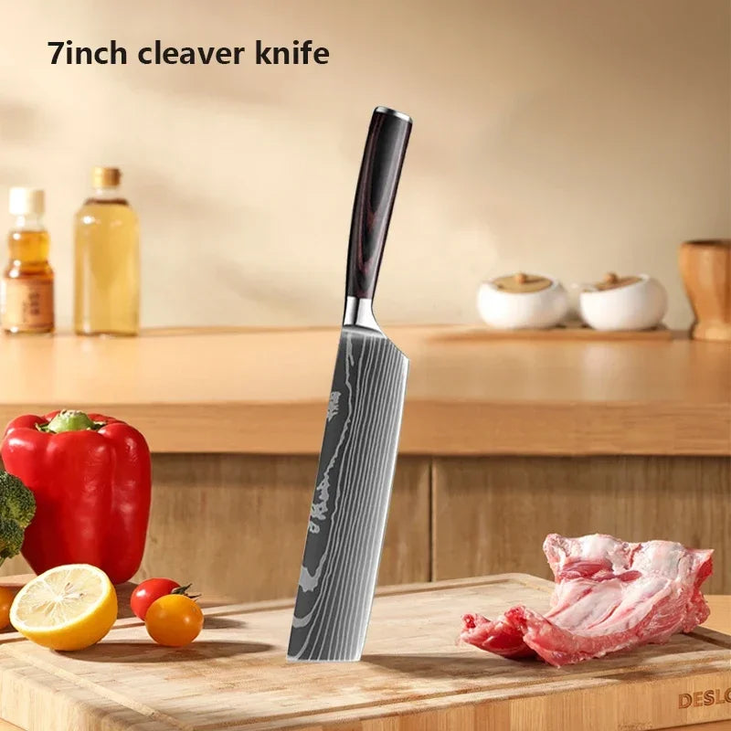 Gracefully Sharp™ Damascus-Style Chef Knife – Roast Ready Edition