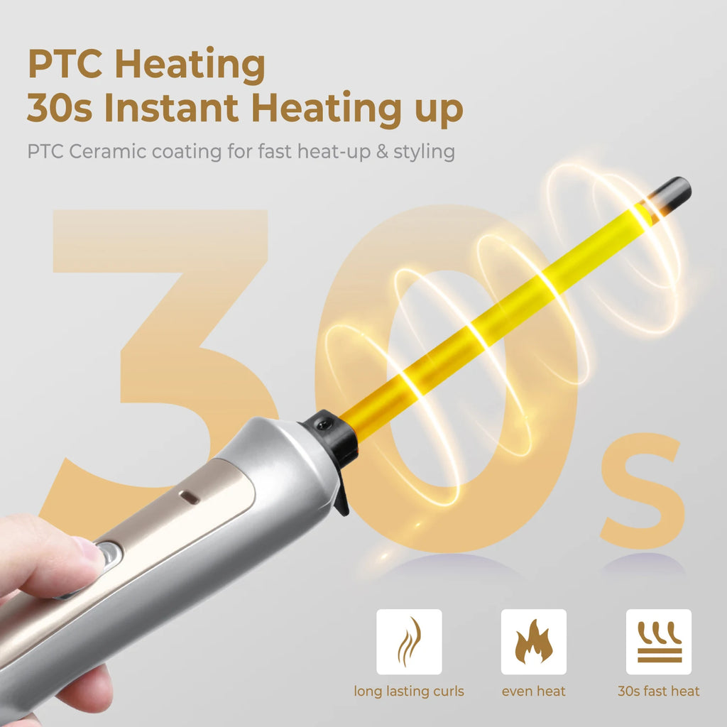 Glow & Go 9mm Precision Curl Wand – Defined Curls, Anytime