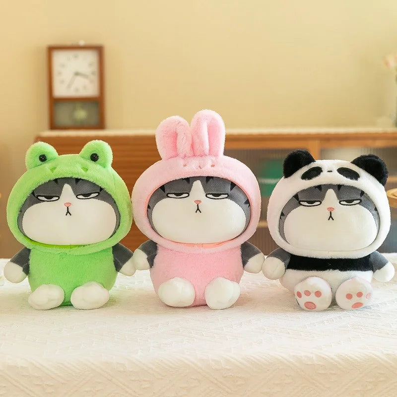 Squish Friends Hoodie Cat Plushies – Bunny, Panda & Frog