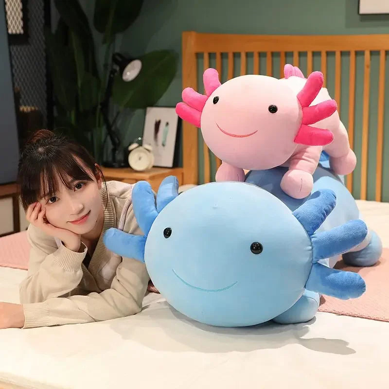 Axolotl Plush Pillow – 30cm Soft Salamander Toy in Pastel Colors
