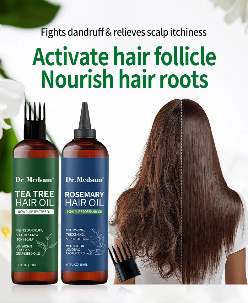🧴 Gracefully Glowing Herbal Hair Oil – Choose Rosemary or Tea Tree