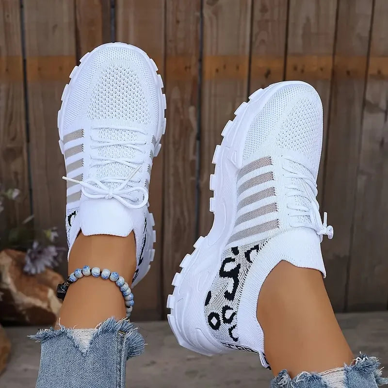 Women's 2025 Leopard Print Mesh Sneakers – Lightweight, Breathable & Stylish Casual Sports Shoes