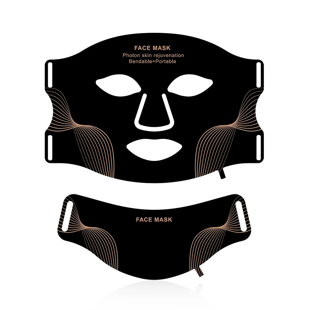 Gracefully Glowing™ 7-Color Silicone LED Therapy Mask – Wireless Red Light Skin Rejuvenation & Repair (Face + Neck)