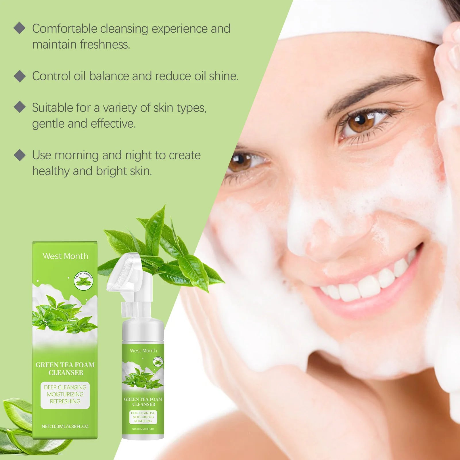 Botanical Glow Green Tea Cleanser – Purify & Refresh (100ml)
