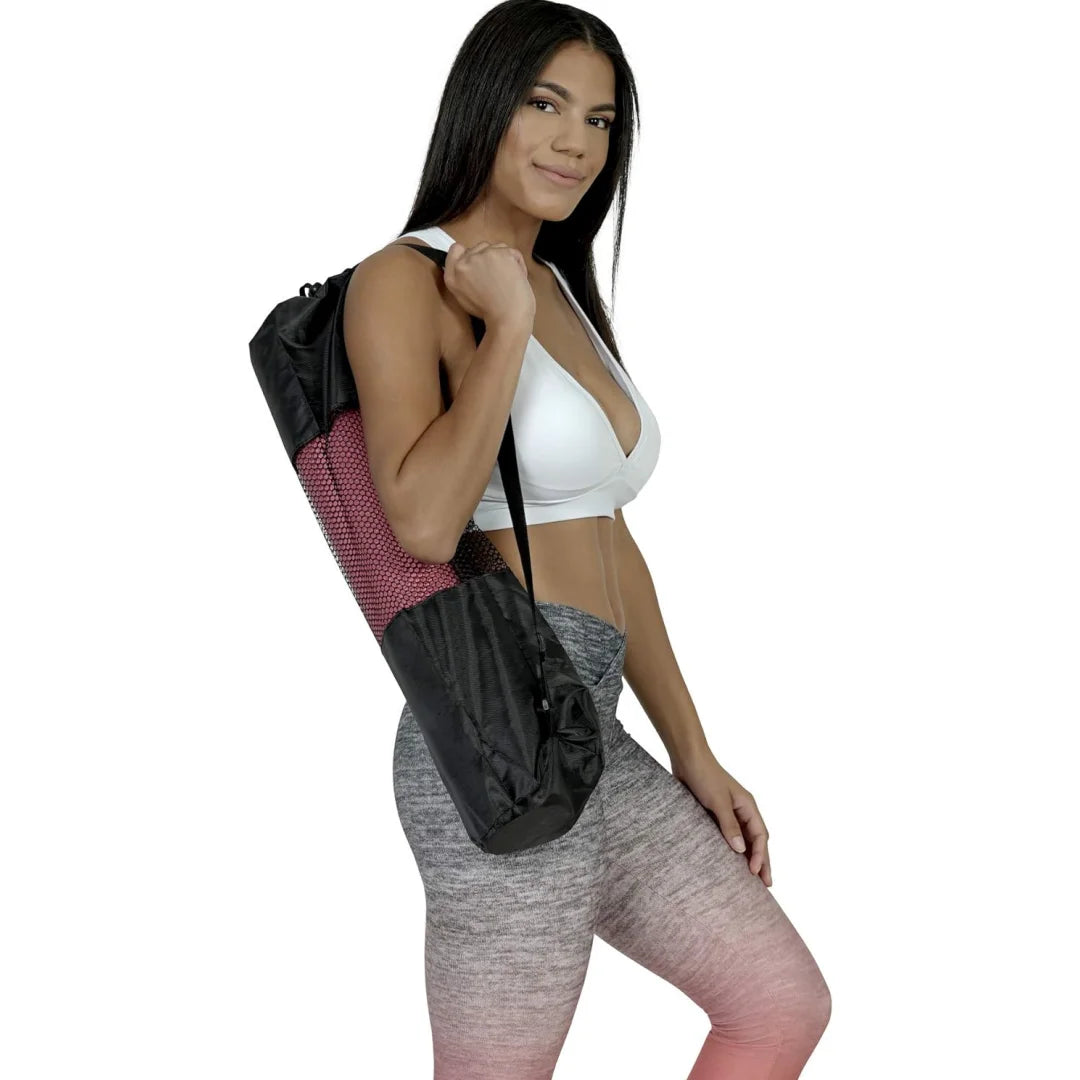 Glow & Go Breathable Yoga Mat Bag – Adjustable Shoulder Strap & Mesh Storage