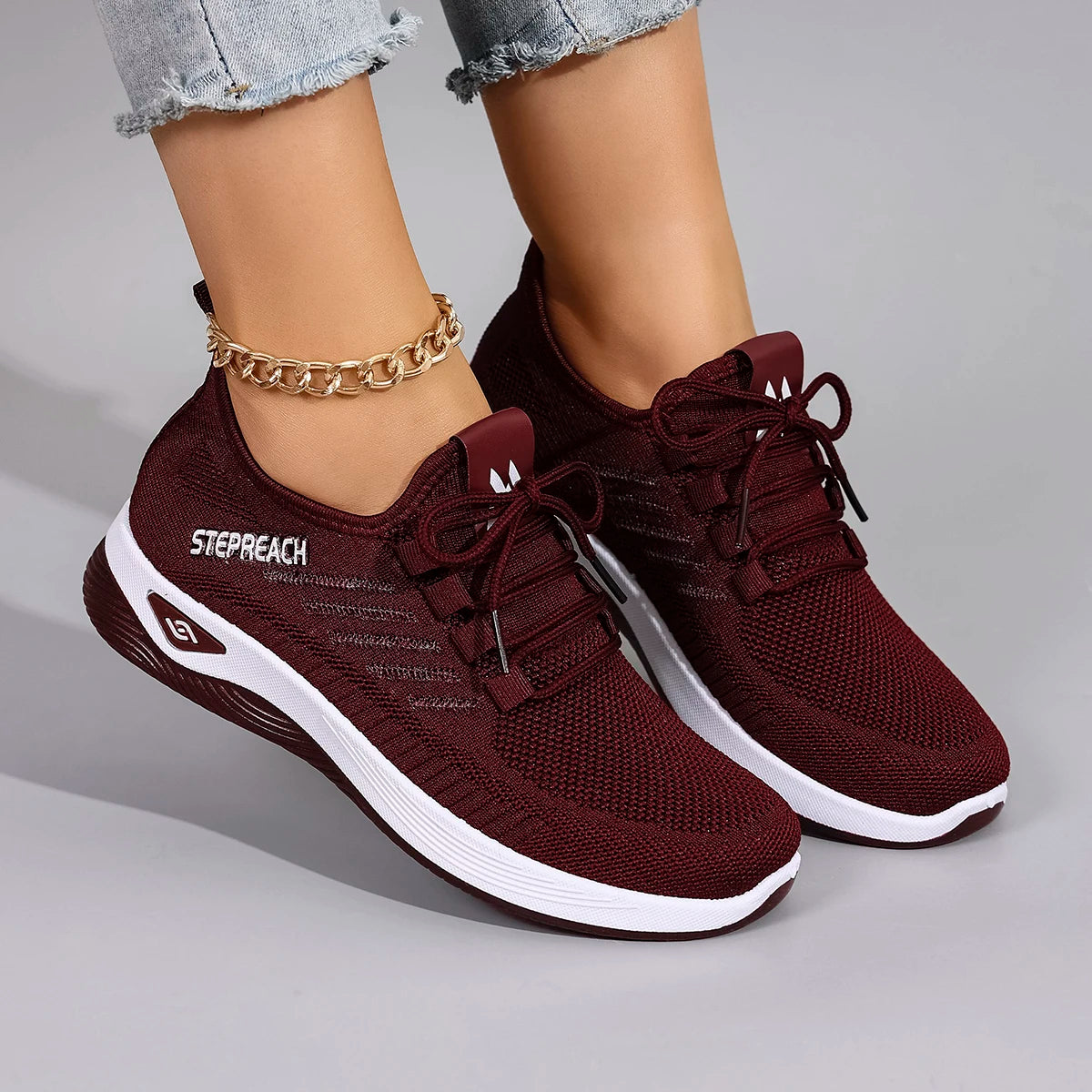 Spring & Autumn Women’s Casual Lace-Up Sneakers – Comfortable, Breathable, Lightweight & Wear-Resistant Sports Shoes