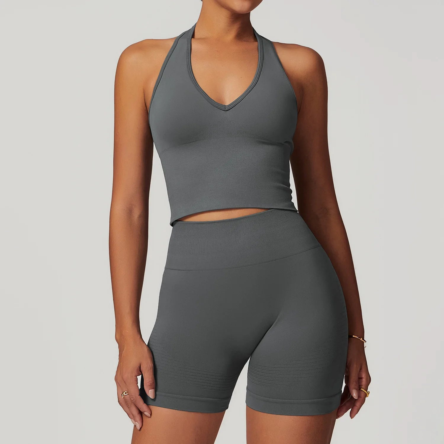 Glow & Go Seamless Women’s 2/3-Piece Gym Set – Long Sleeve Top, Sports Bra & High-Waist Leggings – Different Colors