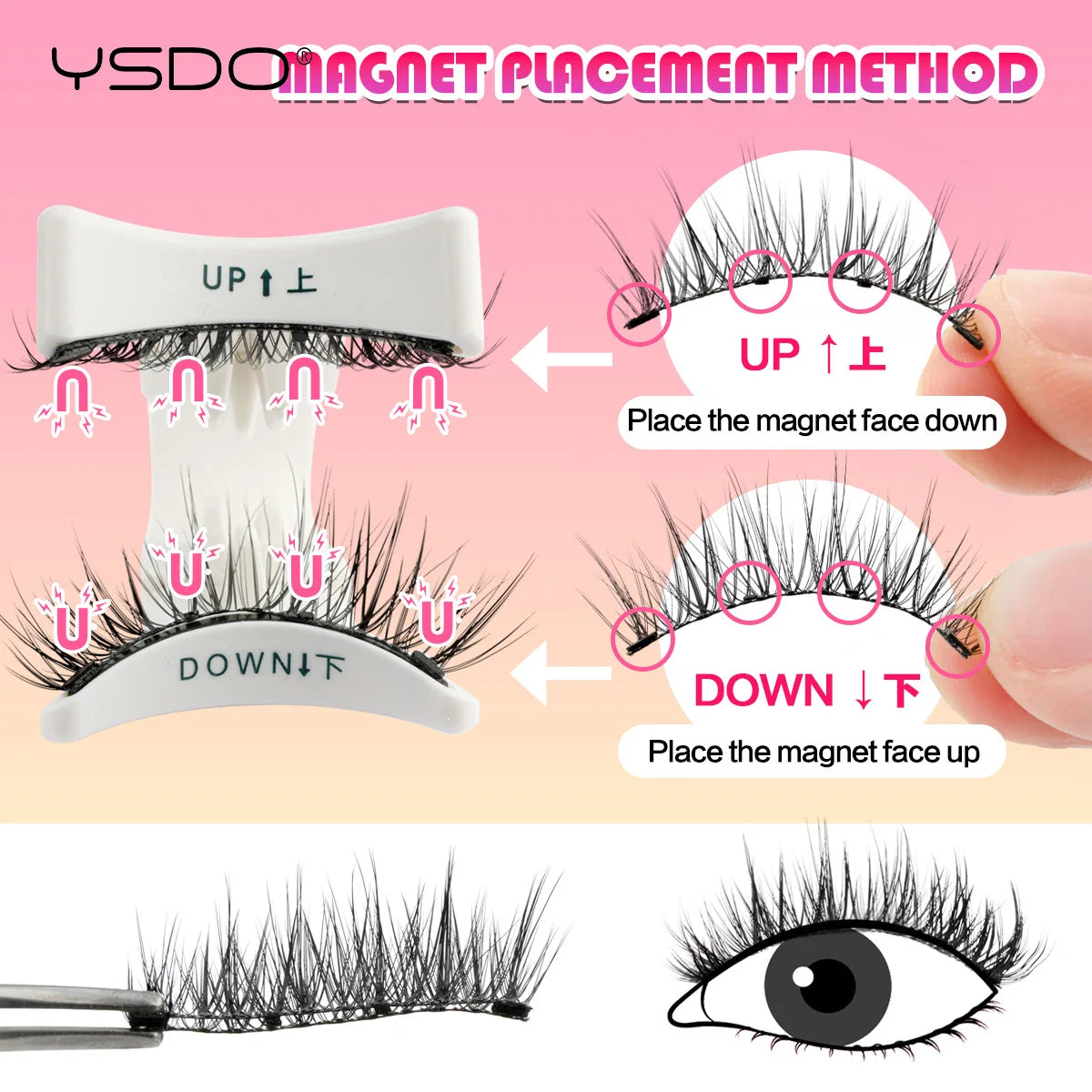 Gracefully Glowing™ Magnetic 3D Mink Lashes – Reusable, No-Glue Winged Lashes with Applicator
