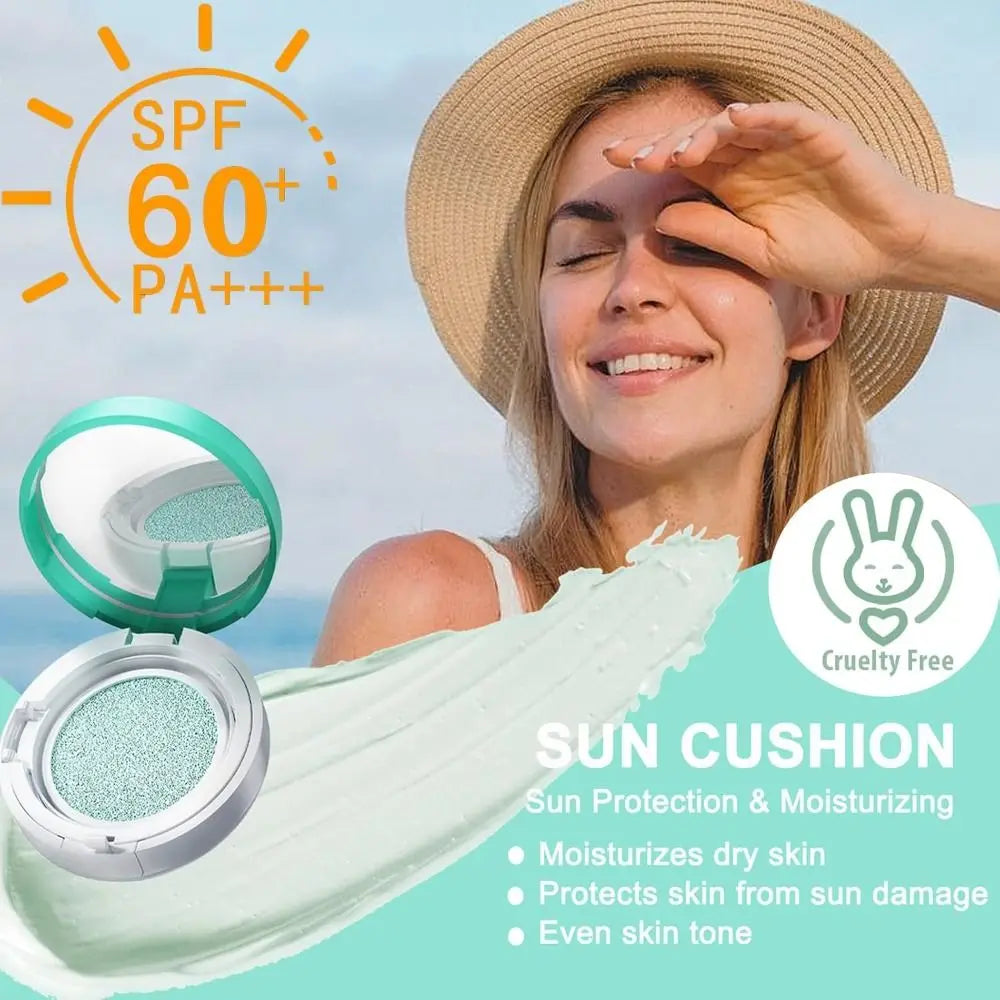 Gracefully Glowing™ SPF60 Tinted Sun Cushion – Oil-Free BB Cream with Dewy Finish & Soothing Hydration (Compact)