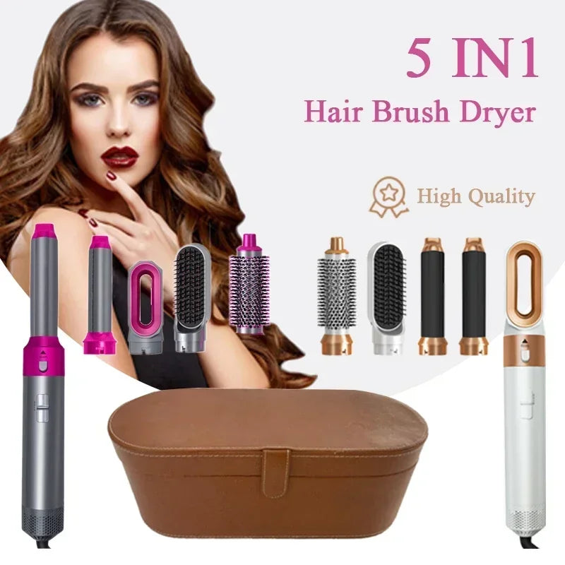 ✨ 5-in-1 Hair Styling Set – Volume, Curls & Shine Without the Heat Damage