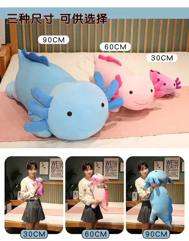 Axolotl Plush Pillow – 30cm Soft Salamander Toy in Pastel Colors