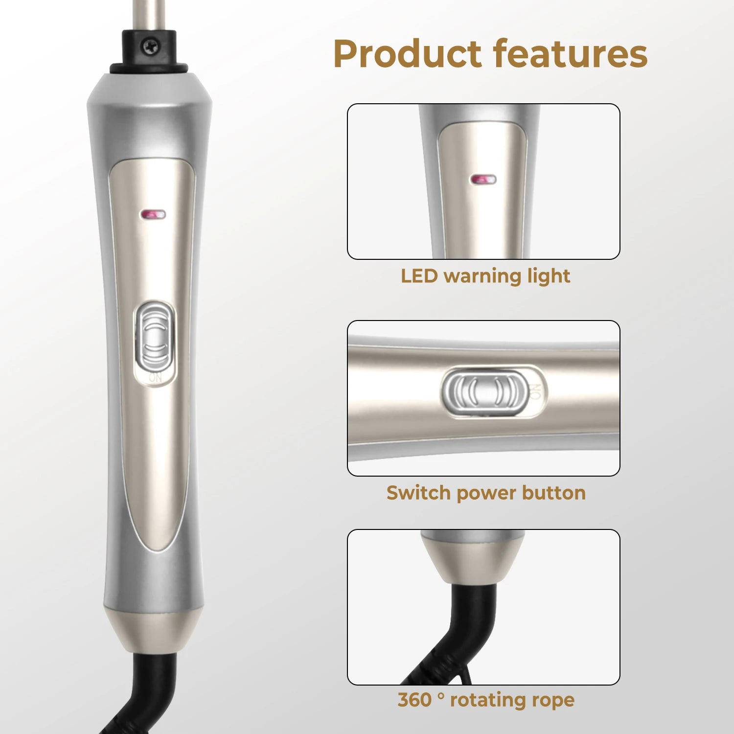 Glow & Go 9mm Precision Curl Wand – Defined Curls, Anytime
