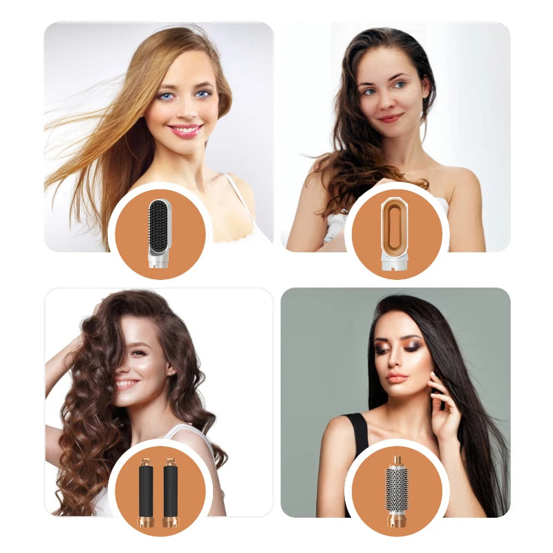 ✨ 5-in-1 Hair Styling Set – Volume, Curls & Shine Without the Heat Damage