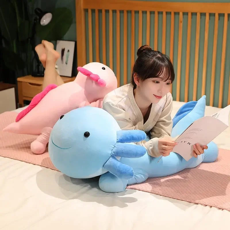 Axolotl Plush Pillow – 30cm Soft Salamander Toy in Pastel Colors