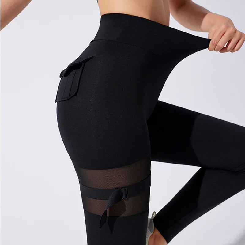 High Waist Mesh Pocket Gym Leggings | Breathable & Stretchy | Different Colors to Choose From