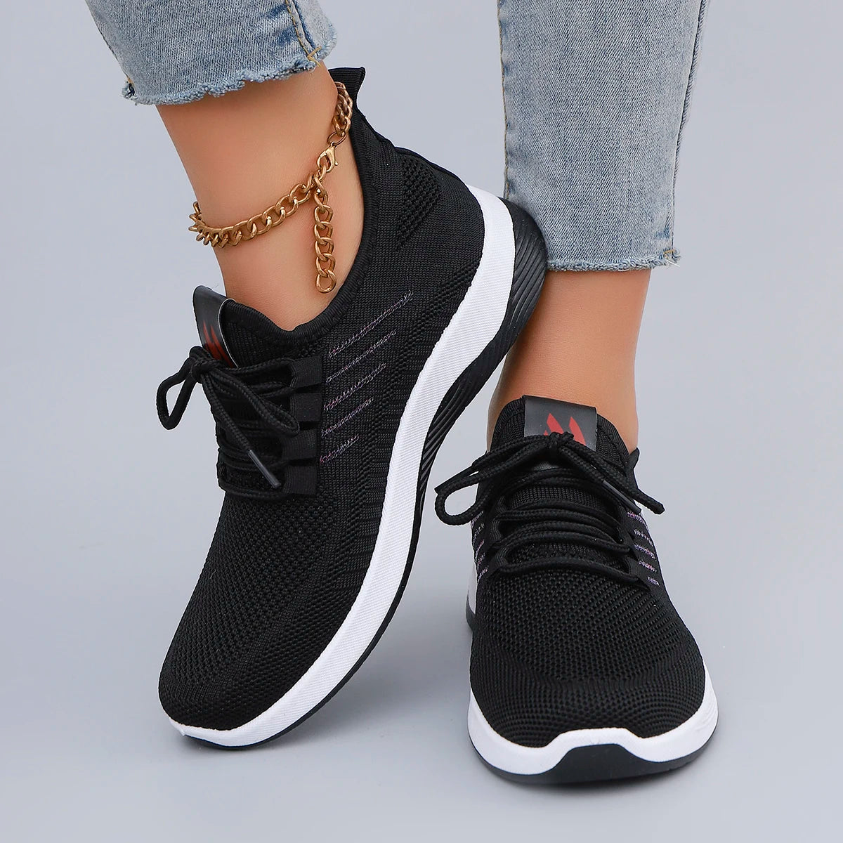 Spring & Autumn Women’s Casual Lace-Up Sneakers – Comfortable, Breathable, Lightweight & Wear-Resistant Sports Shoes