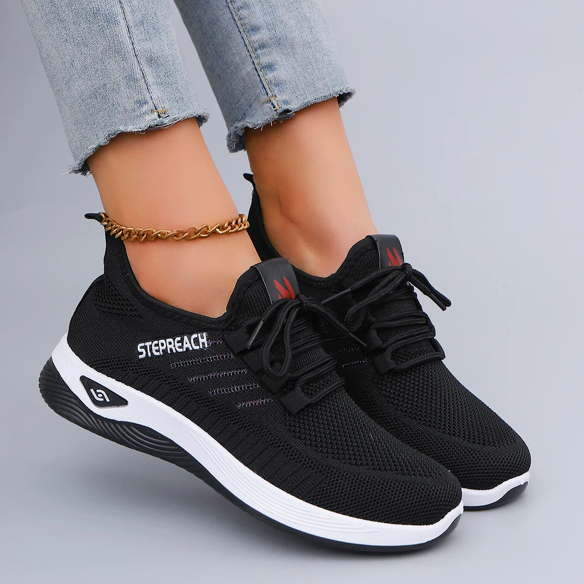 Spring & Autumn Women’s Casual Lace-Up Sneakers – Comfortable, Breathable, Lightweight & Wear-Resistant Sports Shoes