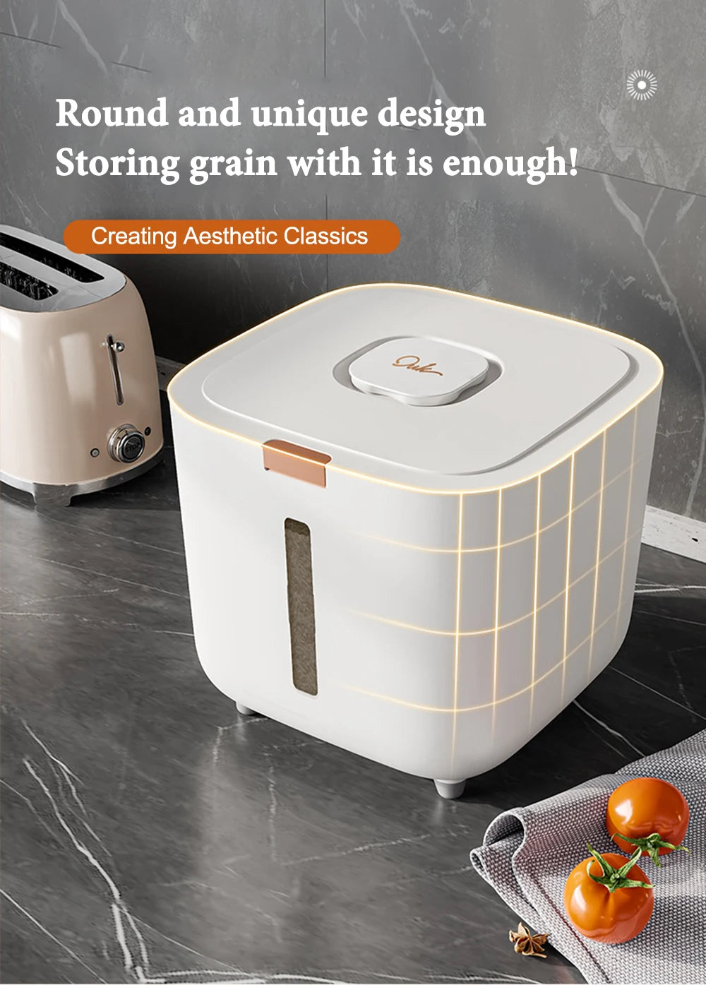 Gracefully Sealed™ Insect-Proof Grain Storage Bin – 5kg/10kg