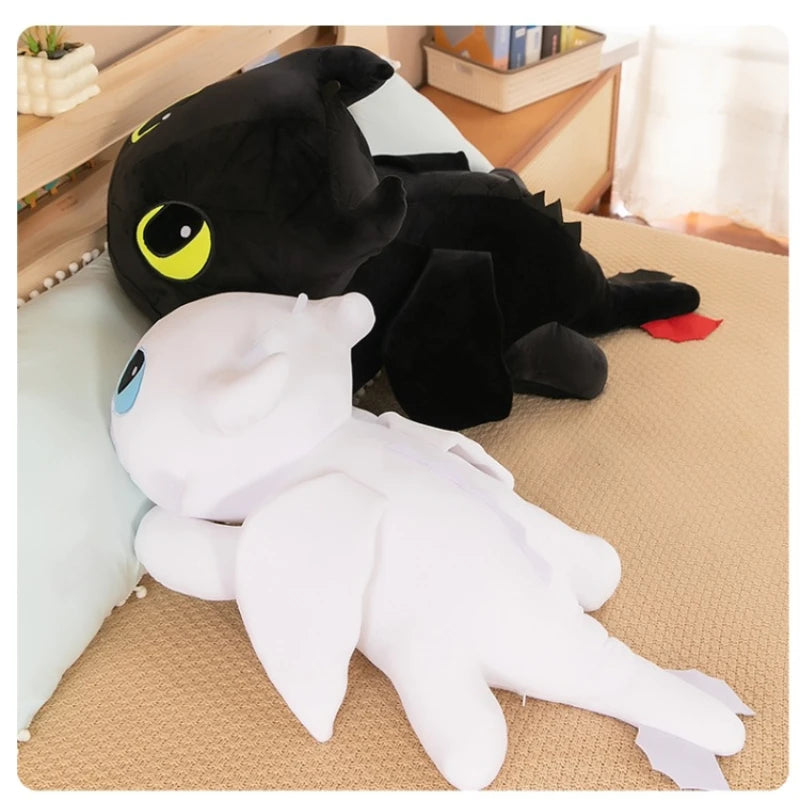 Night & Light Dragon Plush – 40cm Lying Stuffed Toy (Toothless Style)