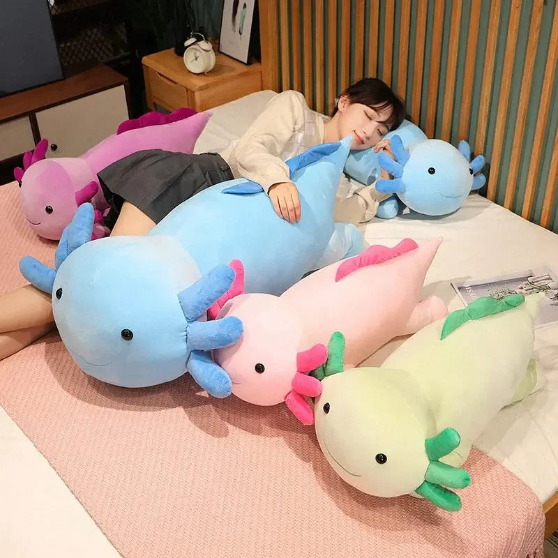 Axolotl Plush Pillow – 30cm Soft Salamander Toy in Pastel Colors