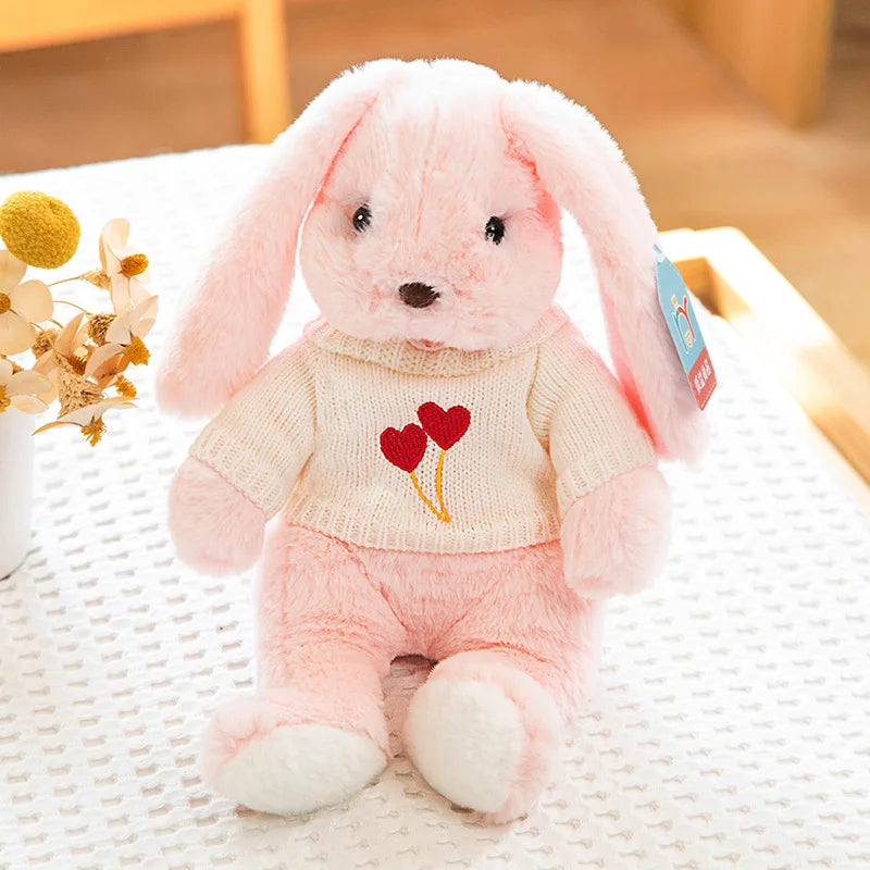 Big Ear Bunny Plush – Soft Stuffed Rabbit in Sweater (35cm / 45cm)