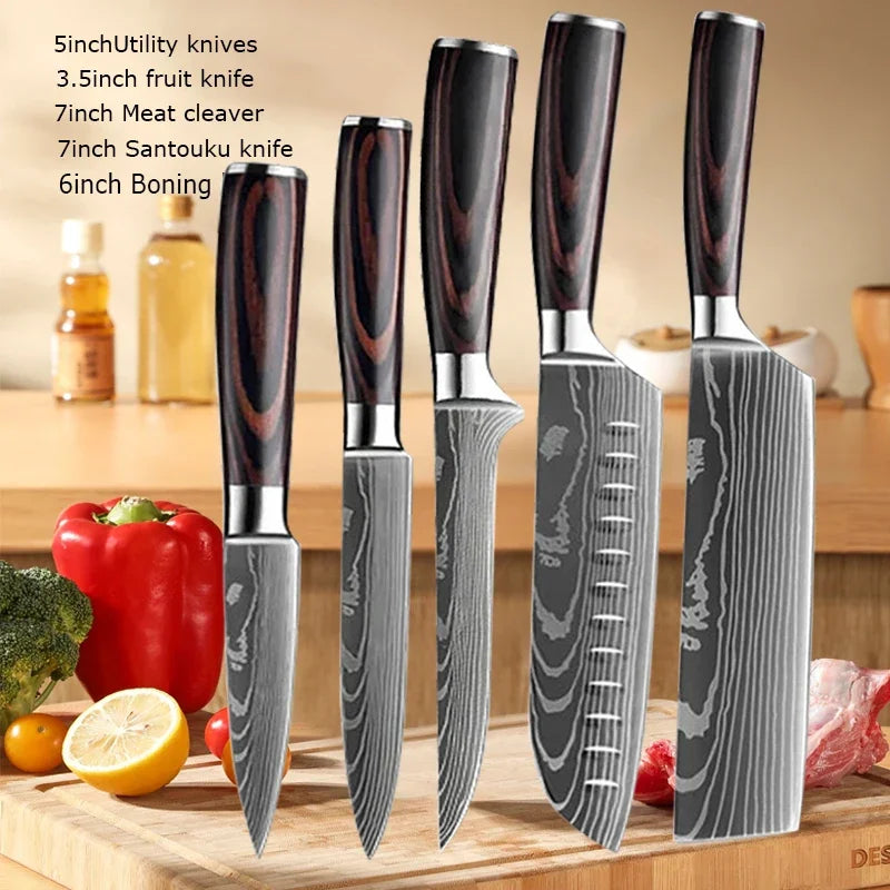 Gracefully Sharp™ Damascus-Style Chef Knife – Roast Ready Edition