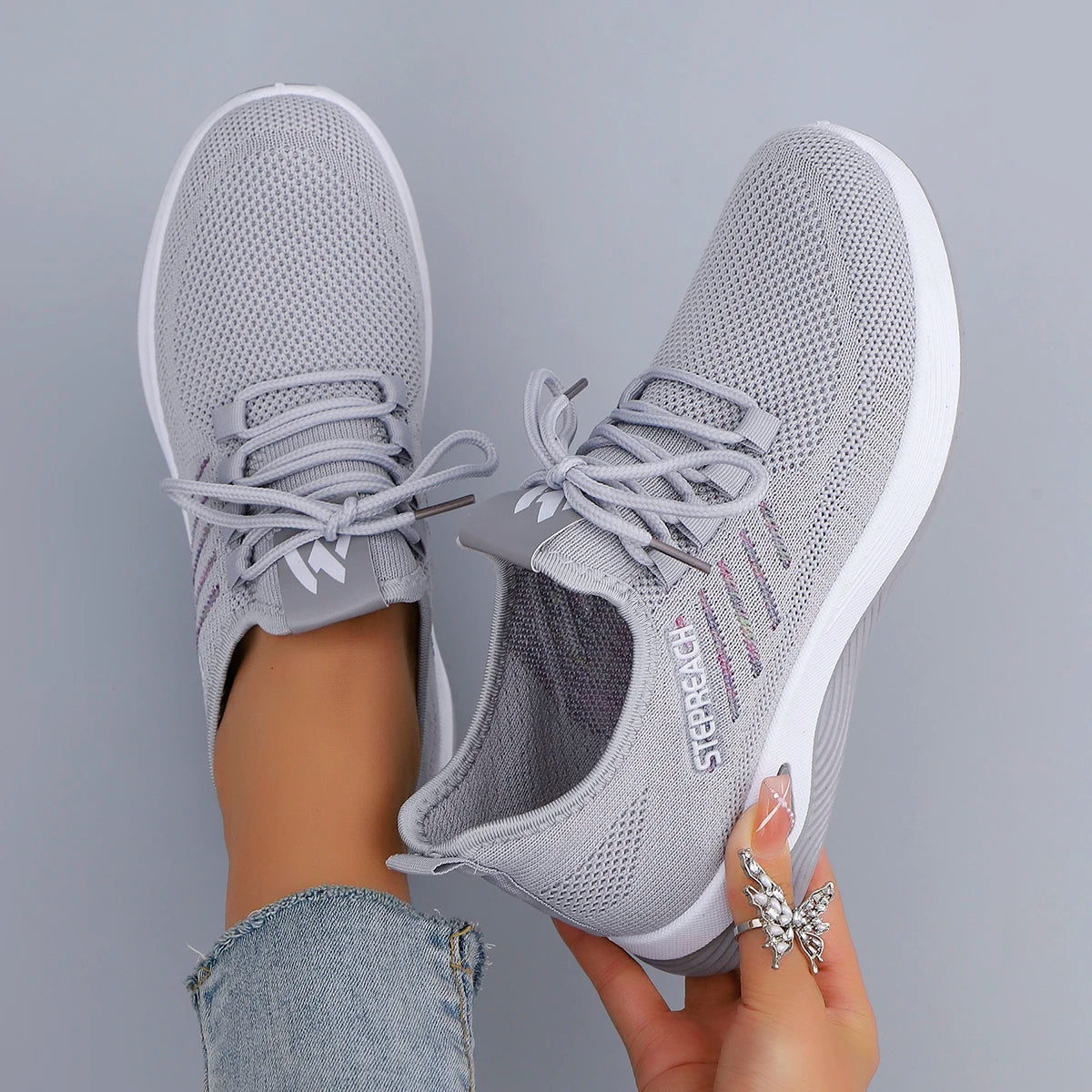 Spring & Autumn Women’s Casual Lace-Up Sneakers – Comfortable, Breathable, Lightweight & Wear-Resistant Sports Shoes