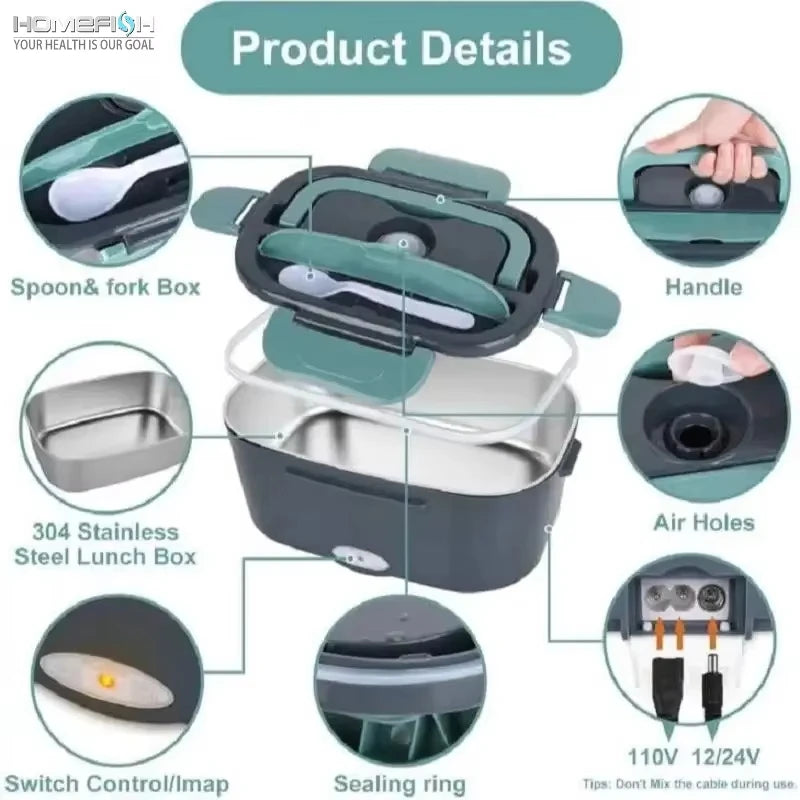 Gracefully Warm™ Electric Lunchbox – Portable Heated Meal Carrier