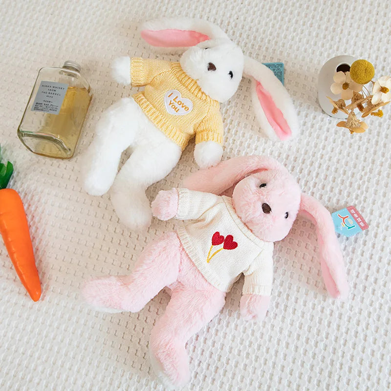 Big Ear Bunny Plush – Soft Stuffed Rabbit in Sweater (35cm / 45cm)