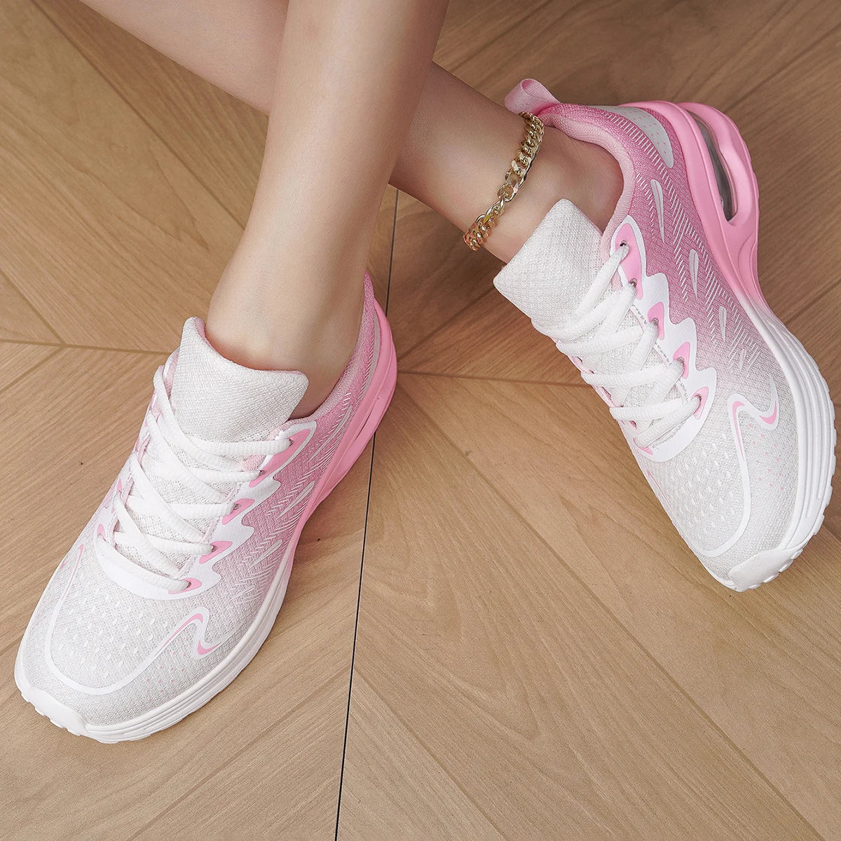 Sneaker Women Walking Shoes – Fashion Air Cushion Mesh Breathable Tennis & Sport Shoes