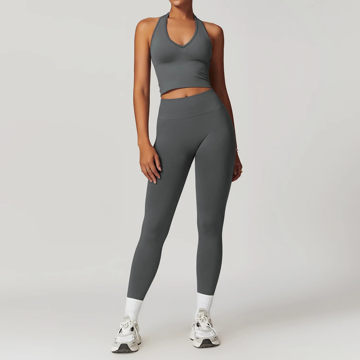 Glow & Go Seamless Women’s 2/3-Piece Gym Set – Long Sleeve Top, Sports Bra & High-Waist Leggings – Different Colors