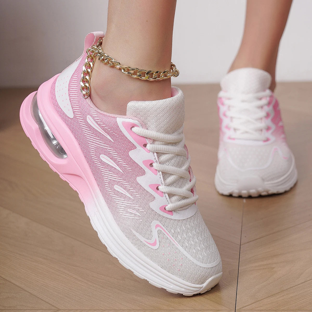 Sneaker Women Walking Shoes – Fashion Air Cushion Mesh Breathable Tennis & Sport Shoes