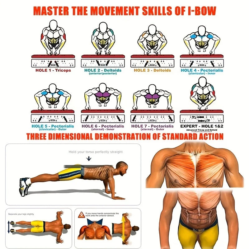 Glow & Go Multifunction Push-Up Board – Total Upper Body Trainer
