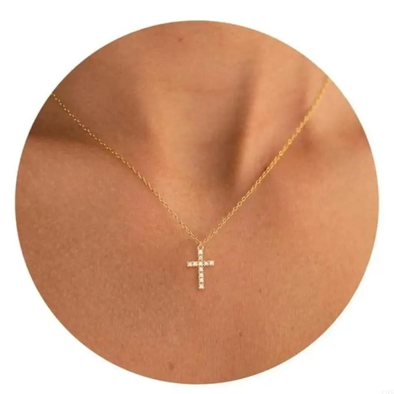Crowned in Grace – Cross & Crown Pendant Necklace