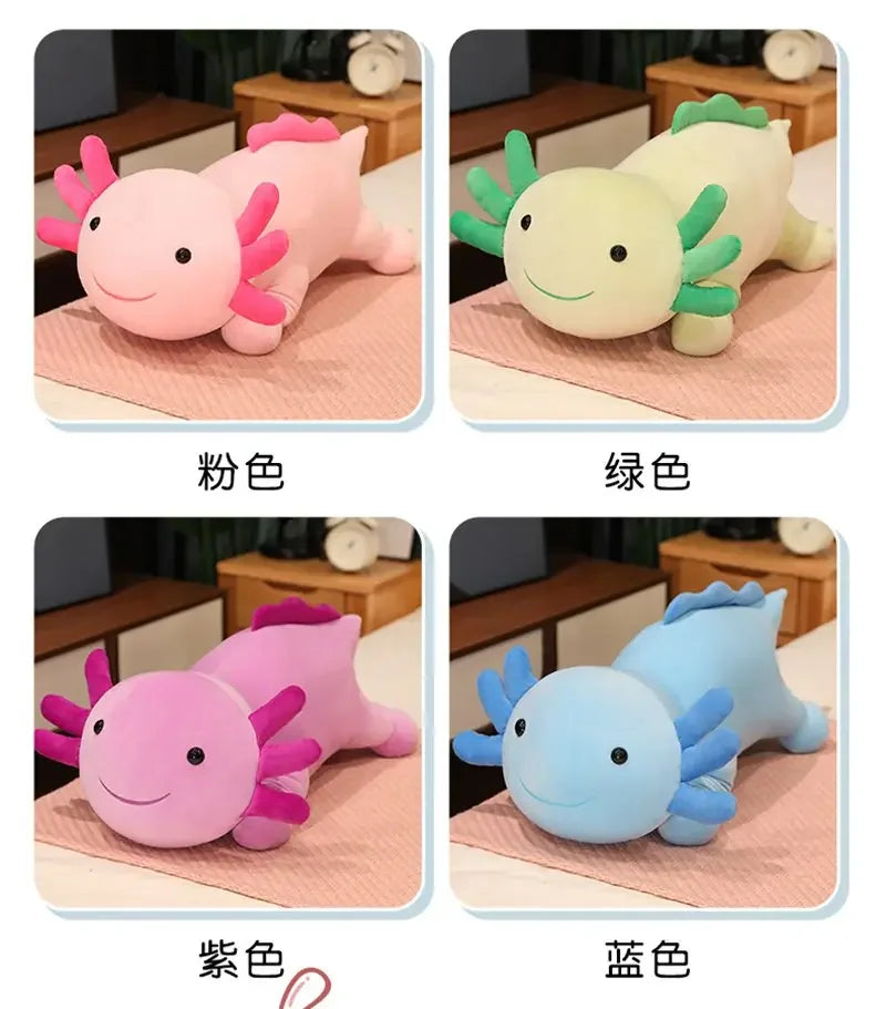Axolotl Plush Pillow – 30cm Soft Salamander Toy in Pastel Colors