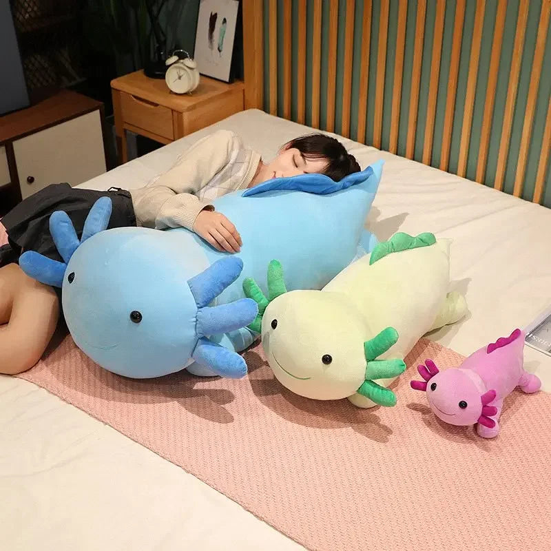 Axolotl Plush Pillow – 30cm Soft Salamander Toy in Pastel Colors