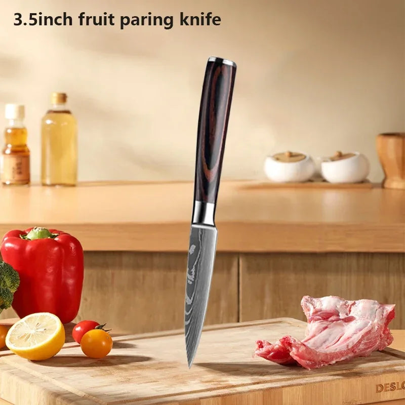 Gracefully Sharp™ Damascus-Style Chef Knife – Roast Ready Edition
