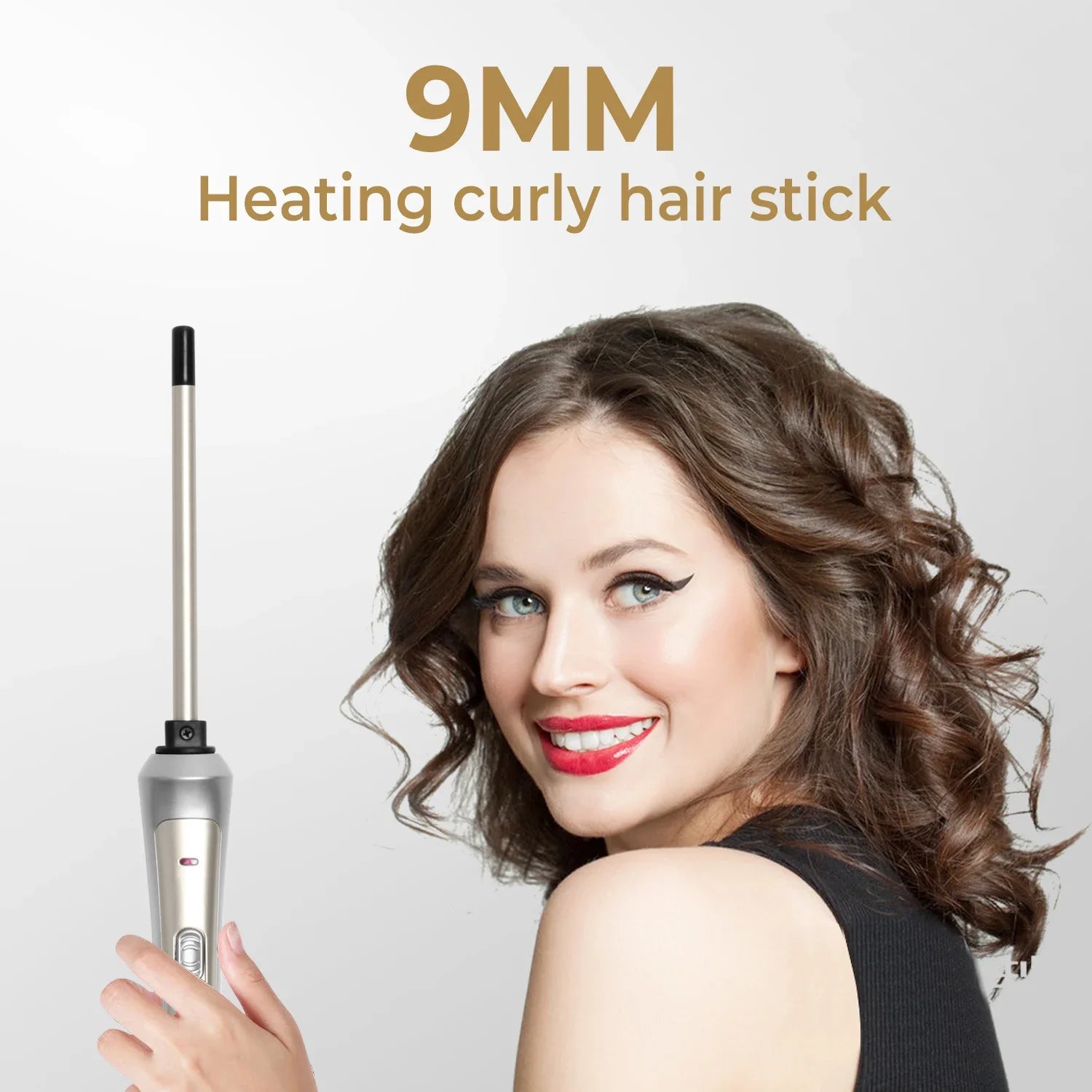 Glow & Go 9mm Precision Curl Wand – Defined Curls, Anytime