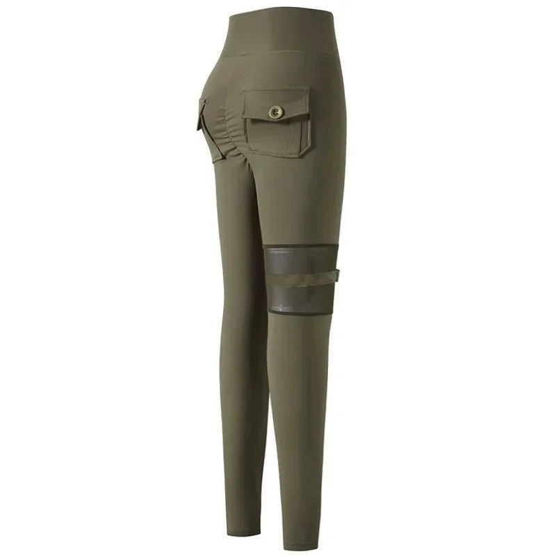 High Waist Mesh Pocket Gym Leggings | Breathable & Stretchy | Different Colors to Choose From