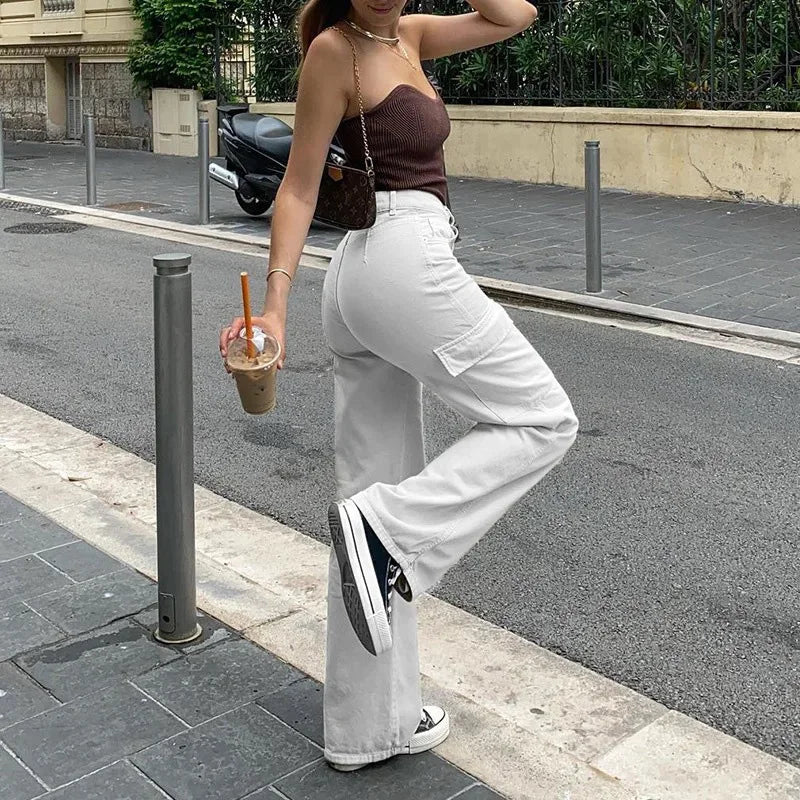 Gracefully Streetwise Apricot Cargo Pants – Cotton Blend