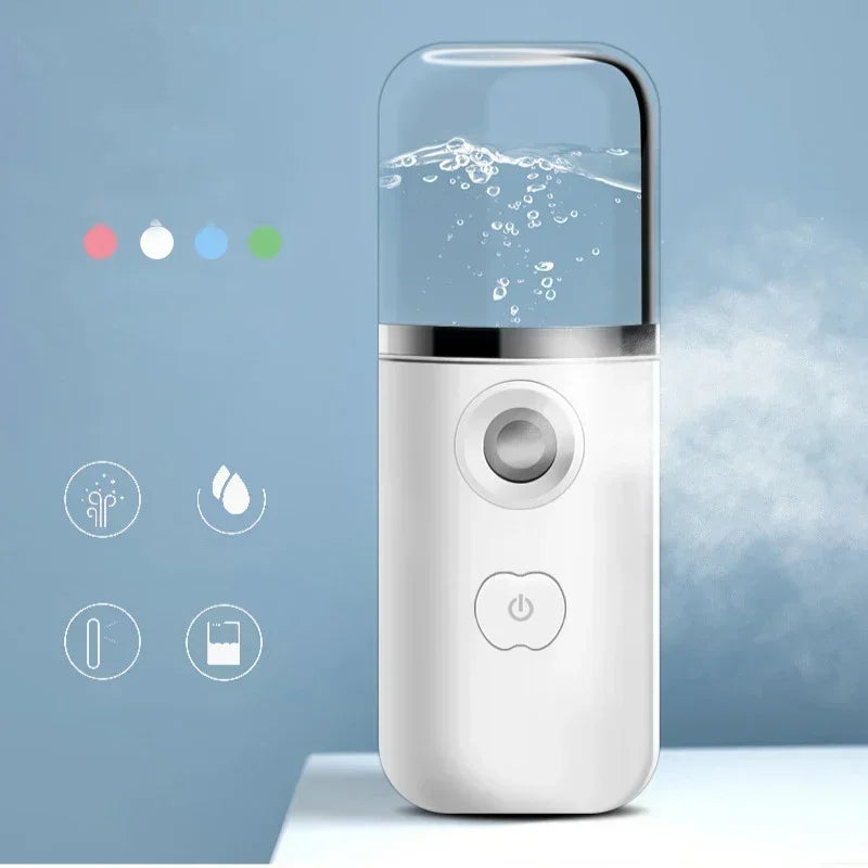 Gracefully Glowing Mini Nano Facial Mister – Hydrating Mist Steamer